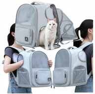 Torebki damskie - Plecak torba transporter dla psa kota zwierząt rozkładany wentylowany duży - miniaturka - grafika 1
