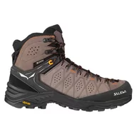 Buty trekkingowe męskie - Buty trekkingowe męskie Salewa Alp Trainer 2 Mid GTX brązowe 00-0000061382 - miniaturka - grafika 1