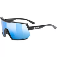 Okulary sportowe - Okulary Uvex Sportstyle 235 Czarny Mat Mirror Niebieski - miniaturka - grafika 1