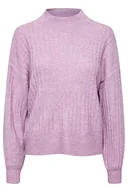 Swetry damskie - ICHI Damski sweter IHKAMARA LS5, 163110/Smoky Grape, XL - miniaturka - grafika 1