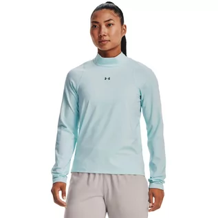 Koszulki sportowe damskie - Damski longsleeve treningowy UNDER ARMOUR Roll Neck LS Top WNTR - niebieski - grafika 1