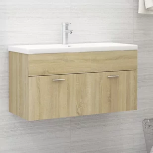 VidaXL Lumarko Szafka z wbudowaną umywalką, kolor dąb sonoma, płyta wiórowa! 3071660 VidaXL - Szafki łazienkowe - miniaturka - grafika 1