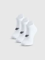 Skarpetki damskie - 4F skarpetki damskie bawełniane stopki 3 pak 4FWMM00UFSOF244 białe - miniaturka - grafika 1