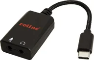 Kable - Roline ROLINE Adapter USB typu C - 2x 3,5 mm audio, męski/żeński, 0,13 m - miniaturka - grafika 1