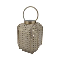 Świeczniki - Rebecca Mobili Świecznik stołowy, złota dekoracyjna latarnia, metal, styl etniczny, na balkon w salonie - miniaturka - grafika 1