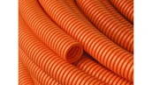 Rury i kanały wentylacyjne - elettrocanali Rura karbowana bezhalogenowa samoodkształcalna TP12 pomarańczowa 50 z pilotem i smarowaniem 25m ECTP1250T - miniaturka - grafika 1