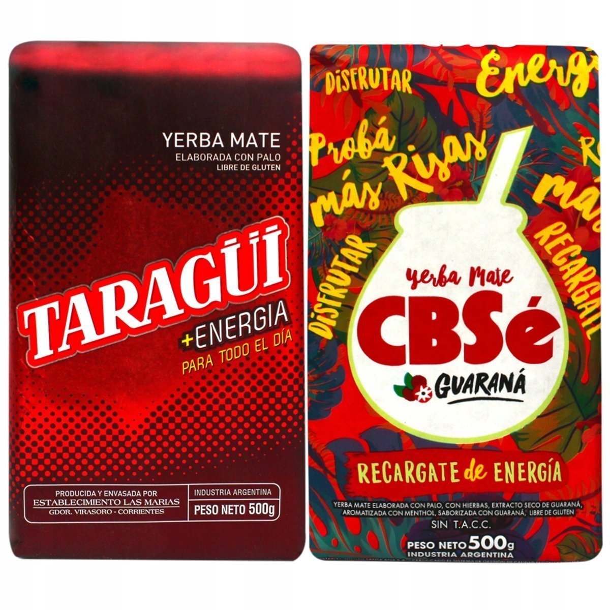 Yerba Mate CBSe GUARANA TARAGUI ENERGIA 2x 500 g 1kg MOC