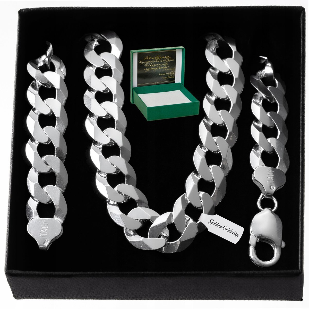 GRUBY SREBRNY ŁAŃCUCH MĘSKI PANCERKA PEŁNY 60 CM 12 MM PRÓBA 925 + Y