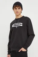 Bluzy męskie - G-Star Raw bluza męska kolor czarny z nadrukiem - miniaturka - grafika 1