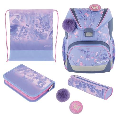 Herlitz Plecak szkolny Ultralight Plus Butterfly Paradise, liliowy