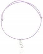 Bransoletki - Bransoletka sznurkowa z kotem kotkiem srebro 925 - miniaturka - grafika 1