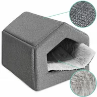 Budy dla psów - Legowisko Buda Dla Psa Kota Domek L Len + Futro - miniaturka - grafika 1