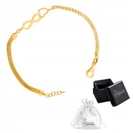 Bransoletki - Bransoletka srebro pr. 925 Elegancka Złota Bransoletka Serce-Nieskończoność - miniaturka - grafika 1