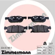 Klocki hamulcowe - Klocki hamulcowe - komplet ZIMMERMANN 22412.180.1 - miniaturka - grafika 1