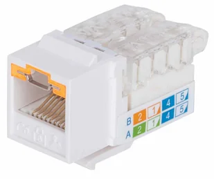 Intellinet Moduł Keystone RJ45 Cat6 UTP z funkcją blokady portu, biały - Pozostałe akcesoria sieciowe - miniaturka - grafika 1