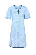 Piżamy damskie - KOSZULA NOCNA DAMSKA 2XL KRÓTKI RĘKAW BAWEŁNIANA NA LATO WYGODNA NIEBIESKA - miniaturka - grafika 1