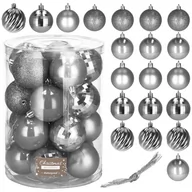 Bombki - Springos Bombki choinkowe 20 szt ozdoby świąteczne szary UNIWERSALNY 30070-uniw - miniaturka - grafika 1