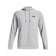 Bluzy sportowe męskie - Męska bluza treningowa nierozpinana z kapturem Under Armour UA Armour Fleece Hoodie - biała - UNDER ARMOUR - miniaturka - grafika 1