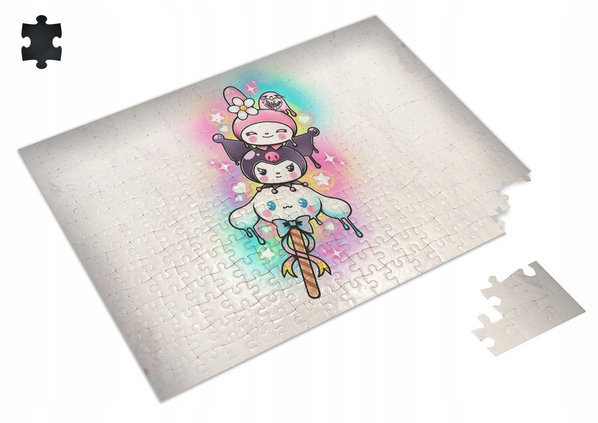Puzzle KUROMI HELLO KITTY Cinnamoroll A3 252 el z Nadrukiem + IMIĘ 53