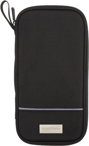 Amazon Basics Etui Podróżne, Blokowanie RFID, Czarne, Jednokolorowe
