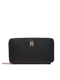 Tommy Hilfiger Duży Portfel Damski Iconic Tommy Large Za AW0AW16009 Czarny - Portfele - miniaturka - grafika 1