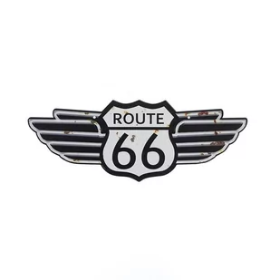 Tabliczka dekoracyjna metalowa ROUTE 66 WINGS - Dekoracje domu - miniaturka - grafika 1