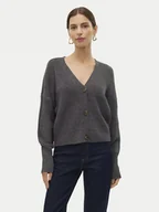 Swetry damskie - Vero Moda Kardigan Lea 10249632 Szary Regular Fit - miniaturka - grafika 1