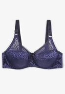 Biustonosze - Granatowy Biustonosz z Regulowanymi Ramiączkami o Koronkowym Wykończeniu Kefefia - Born2be - miniaturka - grafika 1