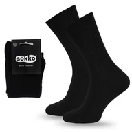 Skarpetki męskie - SOKKO SKARPETKI MĘSKIE DŁUGIE CZARNE BEZUCISKOWE 42-44 - SM-S45-CZA-42-44 - miniaturka - grafika 1