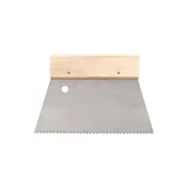 Narzędzia murarskie - Szpachla trapezowa stalowa 18 cm ząb B2 uchwyt drewniany - miniaturka - grafika 1