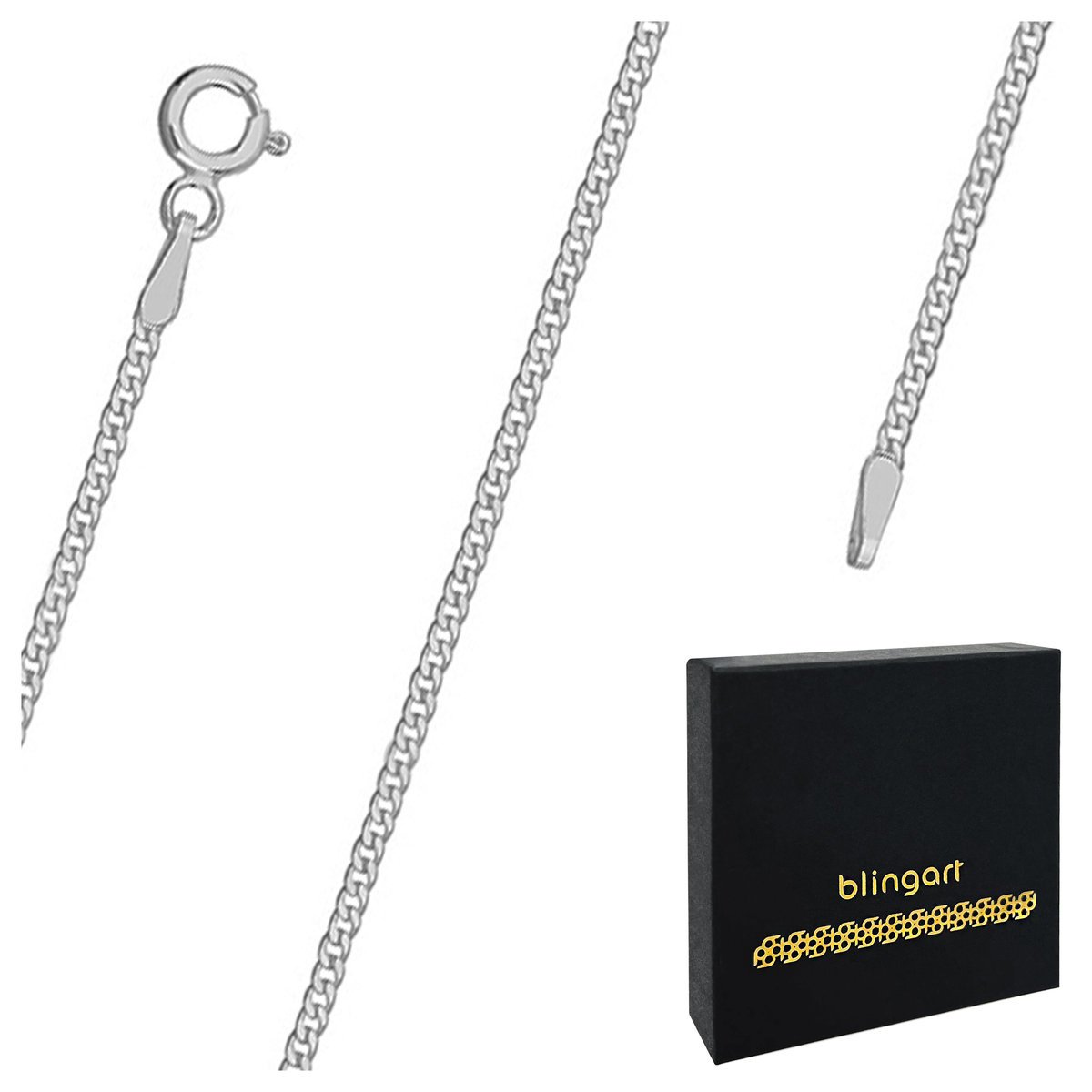 Srebrny łańcuszek męski PANCERKA rodowany SREBRO 9