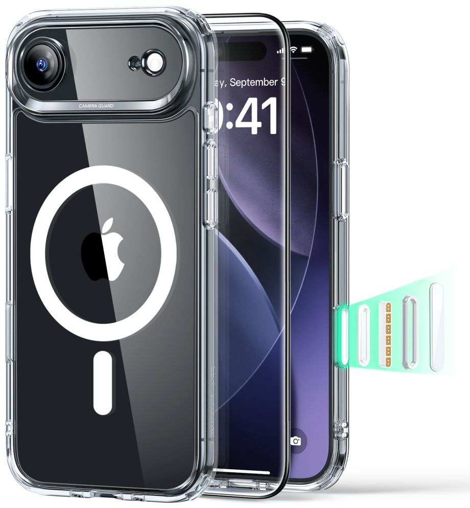 Zestaw ESR etui + szkło na ekran Classic Hybrid MagSafe & Tempered Glass do Apple iPhone 17 Air Clear