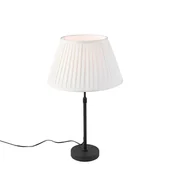 Lampy stojące - QAZQA Lampa stołowa regulowana czarna klosz plisowany kremowy 35cm - Parte - miniaturka - grafika 1