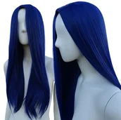Dodatki do strojów karnawałowych - Peruka Bez Grzywki Granatowa Z Przedziałkiem Prosta Termoodporna Cosplay - miniaturka - grafika 1