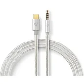 Pozostałe akcesoria do telefonów - Kabel Nedis USB-C/3,5 mm jack, 1 m (CCTB65940AL10) Srebrny - miniaturka - grafika 1