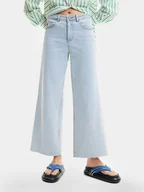 Spodnie damskie - Desigual Jeansy Denver 24SWDD12 Błękitny Cropped Fit - miniaturka - grafika 1