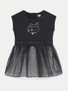 Karl Lagerfeld Kids Sukienka codzienna Z30278 M Czarny Regular Fit - Sukienki i spódniczki dla dziewczynek - miniaturka - grafika 1