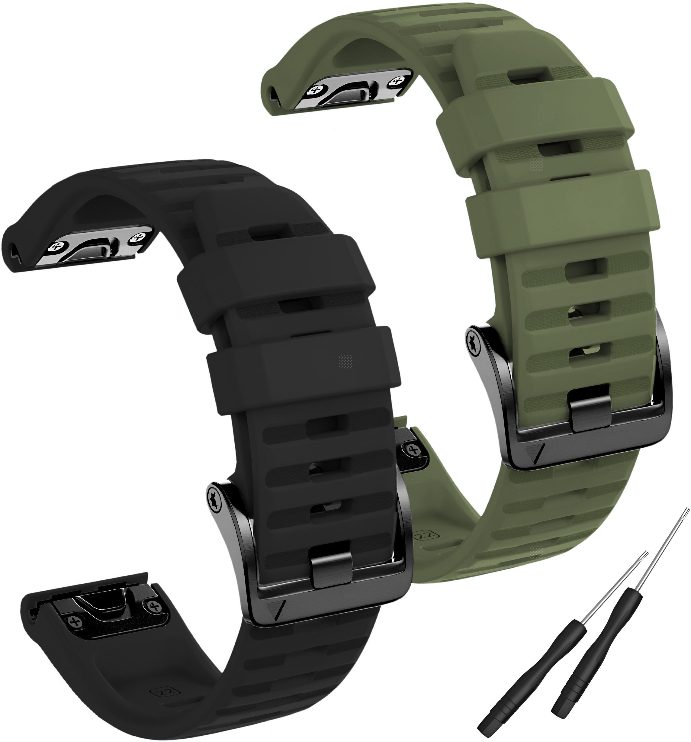 ChronSmarta Zestaw: 2x pasek ChronSmarta do smartwatch'a Garmin Fenix 5 6 7 8 Plus Solar AMOLED 47mm QuickFit