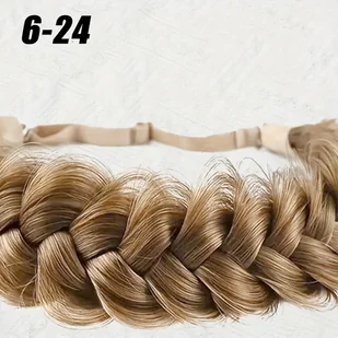 TEMU Włosy syntetyczne do przedłużania włosów, proste, basic, dla kobiet, 3-splotowe warkocze z elastyczną opaską, modny dodatek do włosów do - Inne - miniaturka - grafika 1