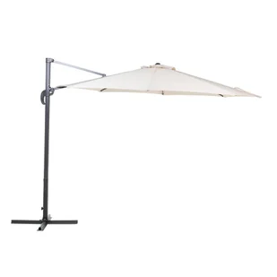 Beliani Parasol ogrodowy - bezowy - o 291 cm - na wysiegniku - metalowy - SAVONA - Parasole ogrodowe - miniaturka - grafika 1