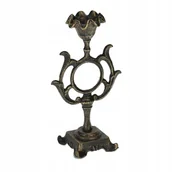 Świeczniki - Świecznik vintage antyczny żeliwny na świece CZARNO ZŁOTY solidny - miniaturka - grafika 1