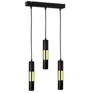 KET LAMPA wisząca KET1256 metalowa OPRAWA kaskada ZWIS tuby czarne złote KET1256 - Lampy sufitowe - miniaturka - grafika 1
