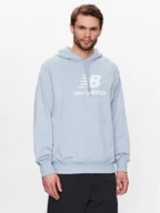 Bluzy męskie - New Balance Bluza MT31537 Niebieski Relaxed Fit - miniaturka - grafika 1
