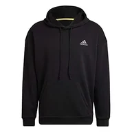 Bluzy męskie - adidas Męska bluza z kapturem Clubhouse Hood, czarna, S, czarny, S - miniaturka - grafika 1