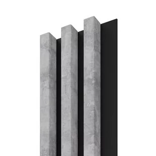 Panel ścienny Stegu Linea Slim 3 lamele betonowe na czarnym panelu - Panele ścienne i boazeria - miniaturka - grafika 1