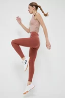 Legginsy - adidas by Stella McCartney legginsy damskie kolor brązowy gładkie - miniaturka - grafika 1