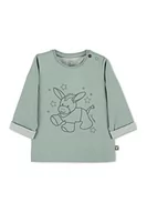 Bluzki dla niemowląt - Sterntaler Chłopięca GOTS koszulka z długim rękawem Emmi nadruk koszulka z długim rękawem, zielona, 86 - miniaturka - grafika 1