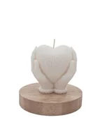 Świece - Sojowa świeczka zapachowa Serce w dłoniach 7,7cm 152,9g Lawenda - miniaturka - grafika 1
