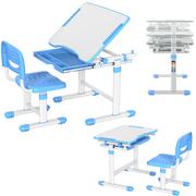 Biurka - MOZOS DC-SET-BLUE zestaw biurko + krzesło niebieski - miniaturka - grafika 1