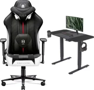 Fotele gamingowe - Fotel Diablo Chairs X-PLAYER 2.0 King Size Czarno-biały + EGON 1100 Czarne 110 cmx60 cm - miniaturka - grafika 1